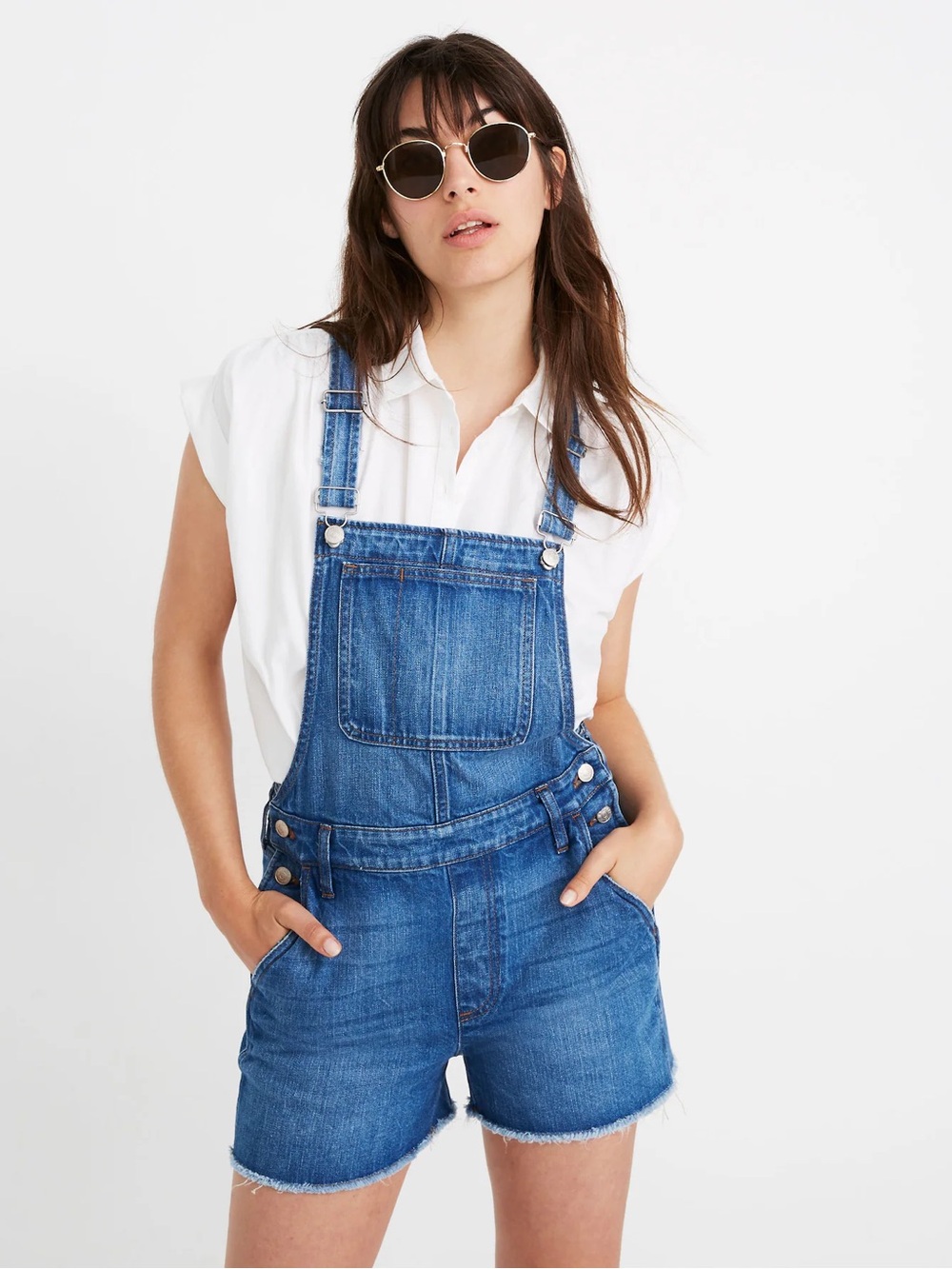 Madewell Adirondack Short Overalls in Denville Wash XS